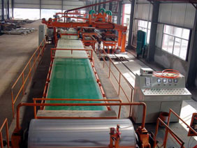 Asbestos tile production line